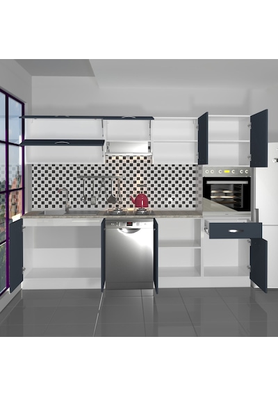 Decoraktiv Elite 280y Ankastre Boy Dolaplı Mdf Hazır Mutfak Dolabı - Tezgah Dahil - Antrasit Decoraktiv Elite 280y Ankastre Boy Dolaplı Mdf Hazır Mutfak Dolabı - Tezgah Dahil - Antrasit