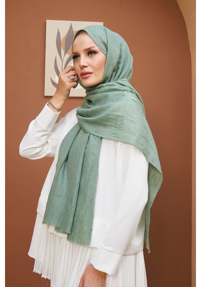 Bambu Kraş Şal Tesettür Giyim, Yüksek Kalite, Hafif, Rahat, Şık, Premium, Lux, Shawl, Scarf Mint Yeşili