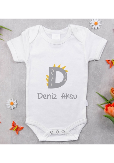Bitmeyenkartus Bk Kids Isimli Harfli Bebek Body Zıbın - Model 3 Beyaz