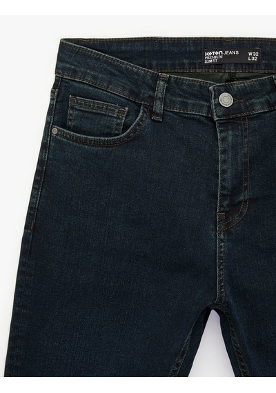 Koton Slim Fit İndigo Erkek Jean Pantolon 6sam40144nd İndigo