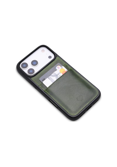 Zawa Apple İphone 17 Pro Uyumlu Suni Deri Kartlık Arka Koruma Kılıf - Bordo