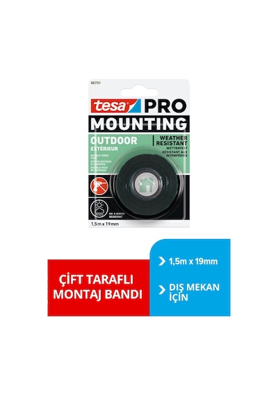 Tesa Pro 66751 Dış Mekan Bantı, 1.5m X 19mm