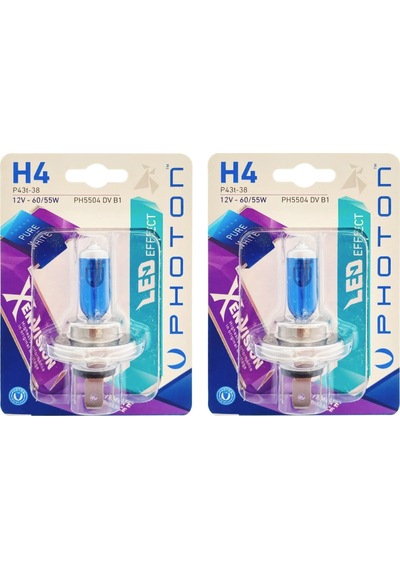 PHOTON H4 12V 60/55W XEN VİSİON BEYAZ IŞIK AMPÜL TAKIMI (2 ADET)