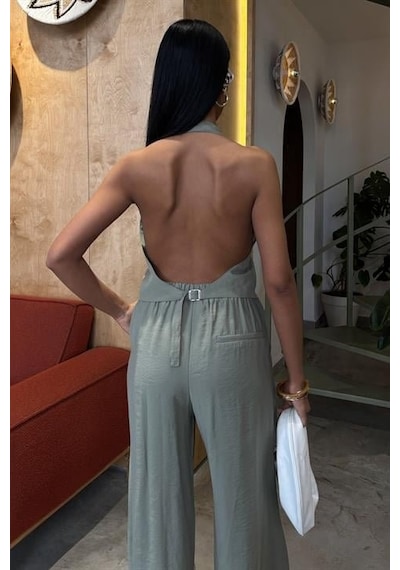 Moderie Butik Halter Yaka Yelekli Modal Takım 10144 Oli Ve