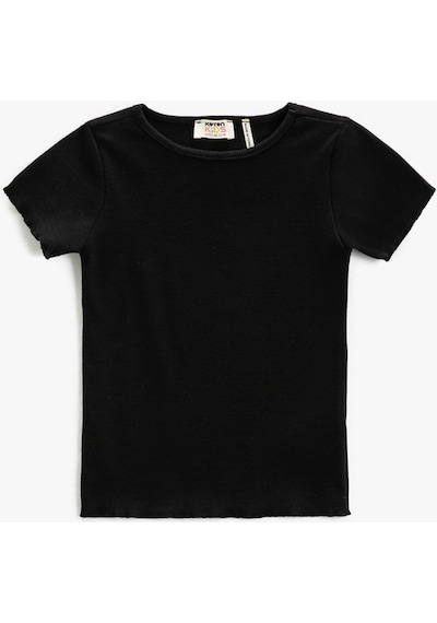 Koton Basic Tişört Slim Fit Kısa Kollu Bisiklet Yaka Ribanalı Siyah 3skg10159ak 3SKG10159AK999 Siyah