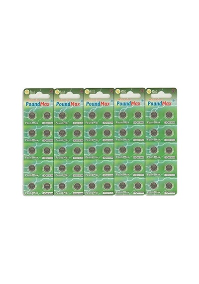 50 X Poundmax Ag13 Lr44 1,5 V Poundmax Alkalin Düğme Pil