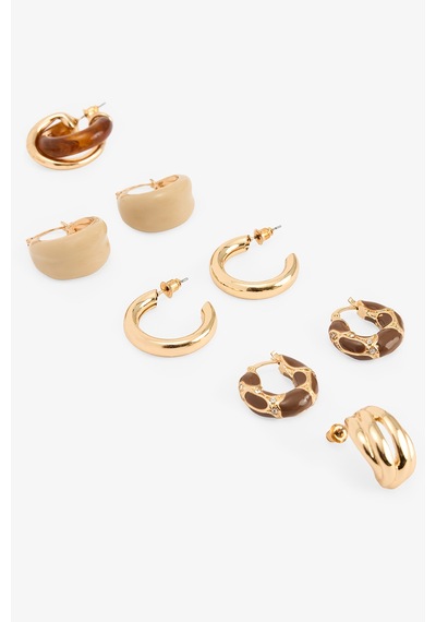 Penti Altın Rengi Alen 5li Küpe Seti Gold 82293925