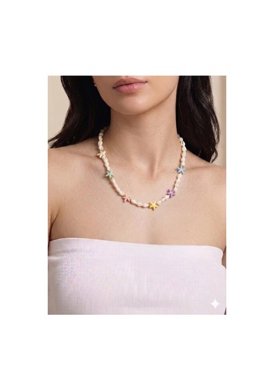 Deniz Kabuğu Taşlı Yıldız Detaylı Tasarım Pinterest Kolye Kararmaz Hediye Kutulu Kadın Küpe Pembe - 882674500 Pembe