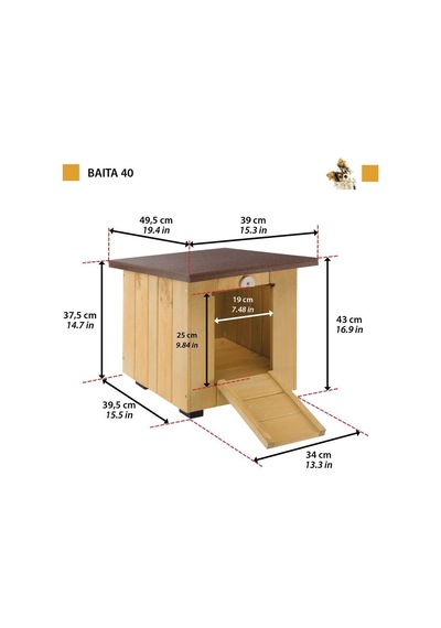 Ferplast Baita 40 Köpek Kulübesi 33 x 36.5 x 32 CM