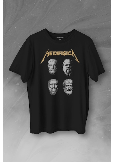 Metafisica Metallica Metafizik Felsefe Filozof Baskılı Tişört Unisex T-shirt 001