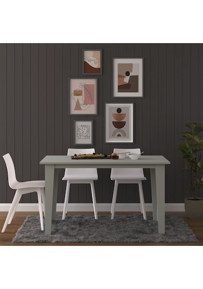 Asra Trend Yemek Masası YM-01 %100 MDF 4-6 Kişilik Mutfak Salon Masası Kül Gri Gri