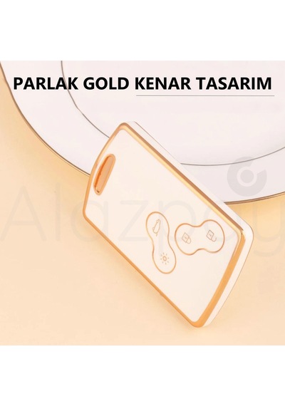 Renault Clio Megane Captur Koleos Fluence Uyumlu Laguna Anahtar Kılıfı Mavi Gold - 1 Adet