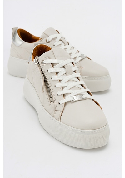 Luvishoes Allıe Bej Hakiki Deri Kadın Sneakers Bej