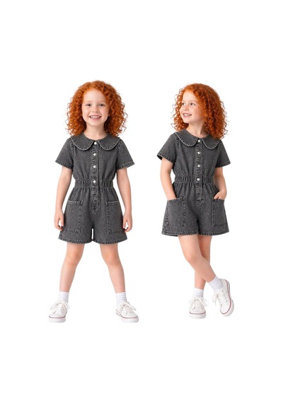 Erdem Kıds Kız Çocuk Denim Kot Yazlık Kısa Kol Bebe Yaka Çıtçıtlı Günlük Bayramlık Tulum Antrasit Antrasit Erdem Kıds Kız Çocuk Denim Kot Yazlık Kısa Kol Bebe Yaka Çıtçıtlı Günlük Bayramlık Tulum Antrasit Antrasit