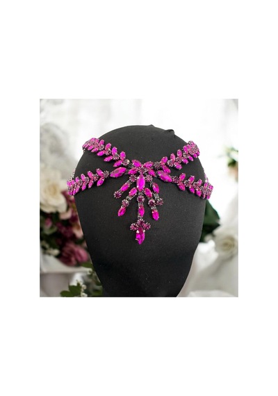 Alınlık Gelin,kına,nişan,söz,after,bride,party Taç Fuşya - 694982827 Fuşya