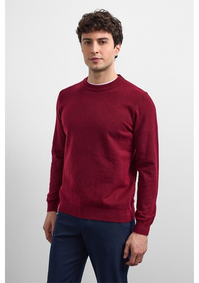 Back And Bond Bordo Regular Fit Bisiklet Yaka Triko Kazak
