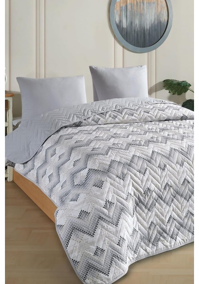 Lexroo Çift Kişilik Desenli Kapitone Çift Taraflı Renkli Pike Yatak Örtüsü Takımı 200x230 Cm Çok Renkli