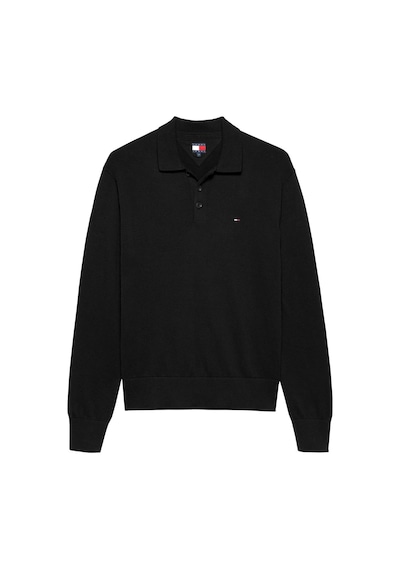 Tommy Hilfiger Tjm Slım Essentıal Polo Sweater Erkek Siyah Kazak - Dm0dm20304