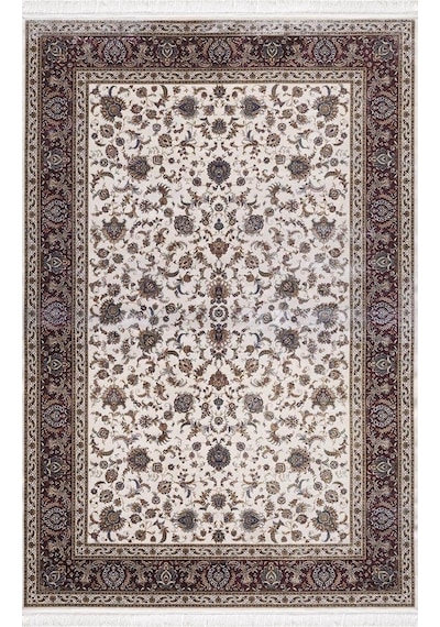 Artemis Halı Silk - 05160b - Bordo İpek Halı Kremi 200x300 Renkli