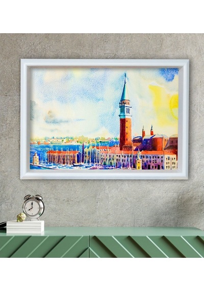 Bk Gift San Giorgio Maggiore Island Tasarımlı Özel Ahşap Çerçevel (507630973)