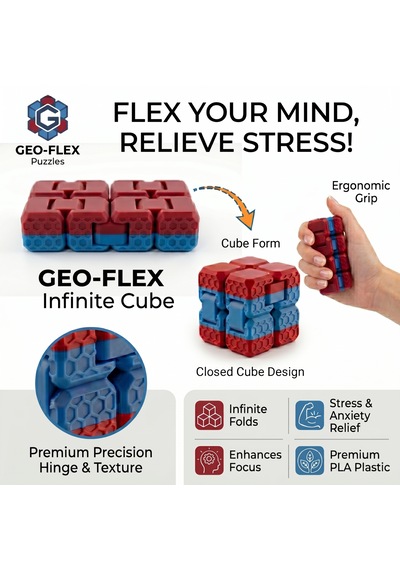 Taraftar Rengini Seç Fidget Cube - Bordo - Mavi - Dayanıklı Stres Küpü Ve Konsantrasyon Aracı