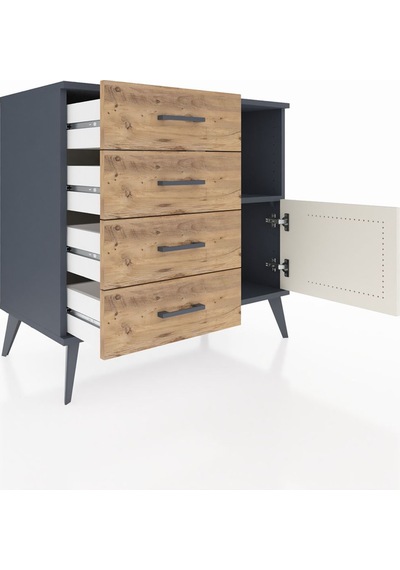 Hyperion Şifonyer Tek Raflı 4 Çekmeceli Tek Kapaklı 88x44x80 Antrasit-aytaşı/çam Aytaşı/çam Hyperion Şifonyer Tek Raflı 4 Çekmeceli Tek Kapaklı 88x44x80 Antrasit-aytaşı/çam Aytaşı/çam
