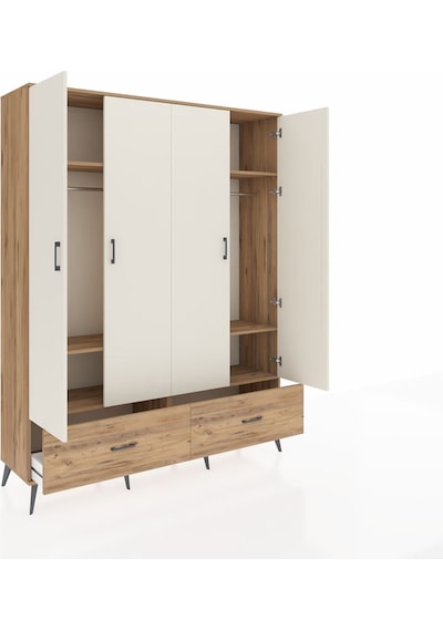 Hyperion Gardrop 6 Raflı 2 Çekmeceli 2 Askılı 176x44x221 Çam-aytaşı/çam Aytaşı/çam