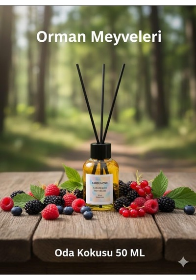 Oda Kokusu, Orman Meyveleri, Reed Diffuser, 50 Ml, Bambu Çubuklu, Masa Üstü Ev,ofis,ortam Kokusu Diğer