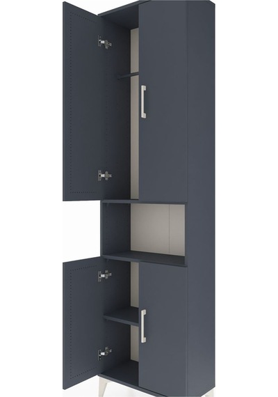 Arges Dolap 3 Raflı 4 Kapaklı Tek Askılı 60x30x221 Antrasit-a... Antrasit