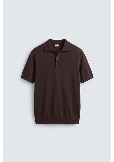Antioch Comfort Slim Polo Yaka Erkek Triko T-shirt Kahverengi