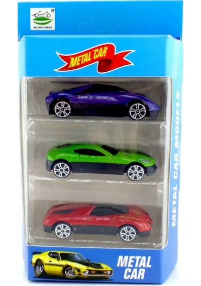 3'lü Metal Araba Seti 1:64 Ölçekli
