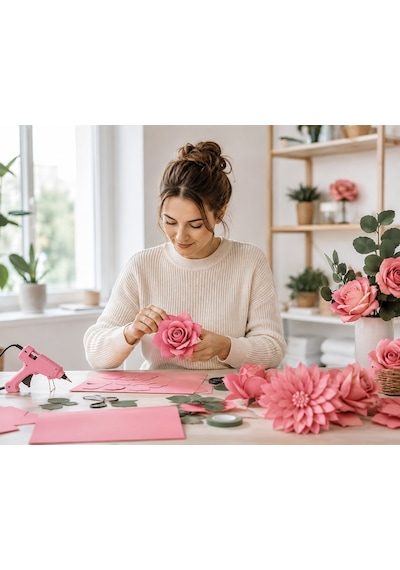 Eva Kağıt, Çiçek Yapım Eva, Dekoratif Süsleme Ve Elişi Kağıdı, 1.5 Mm - 50x70 Cm - Pembe Somon