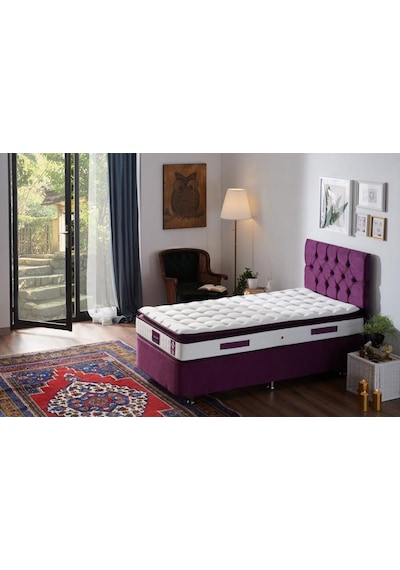 Nironyatak Niron Purple Baza Ve Başlık Seti - 80X200 Cm Tek Kişilik Sandıklı