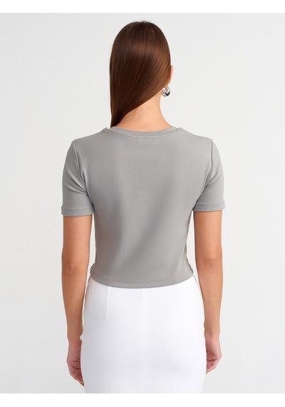 Dilvin Crop T-shirt Gri