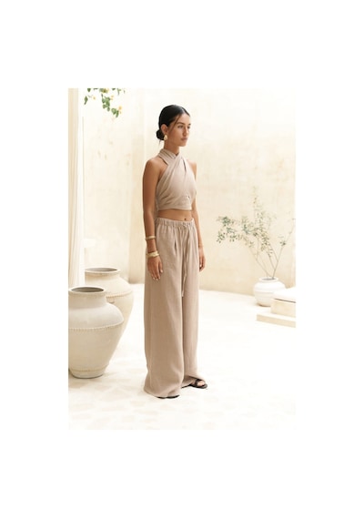 Mai Collection Mai Studios Co. Moira Vizon Keten Crop Pantolon Takım Vizon Mai Collection Mai Studios Co. Moira Vizon Keten Crop Pantolon Takım Vizon