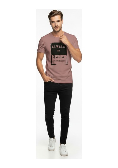 Urban Dynamic Baskılı Erkek Tişört Günlük & Streetwear Stil Çok renkli