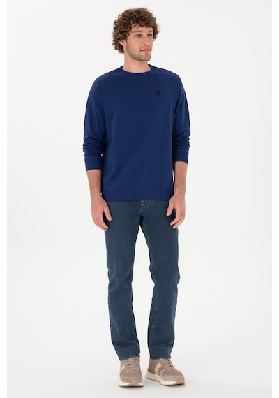 U.S. Polo Assn. Erkek Regular Fit Bisiklet Yaka İndigo İnce Basic Sweatshirt 50313752-VR028