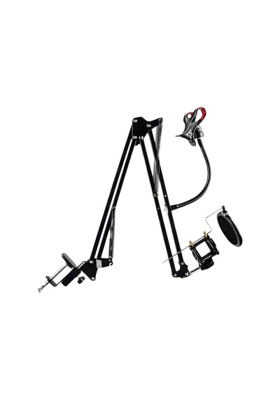 3in1 Hareketli Tasarım Profesyonel Mikrofon Standı + Pop Filtre + Telefon Tutucu - Al2552