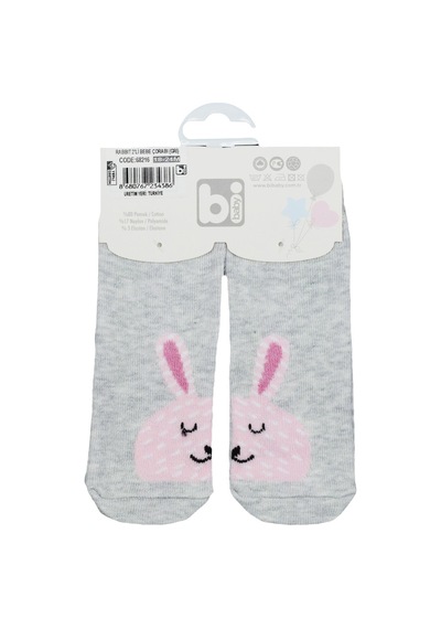 Bibaby Rabbit 2'li Bebek Çorap 68216 Gri