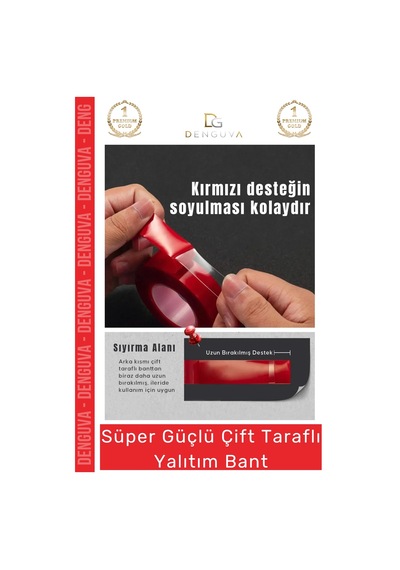 Premium Ekstra Güçlü Çok Amaçlı Çift Taraflı Tamir Cam Dış Mekan Montaj 2mt Silikon Şeffaf Bant