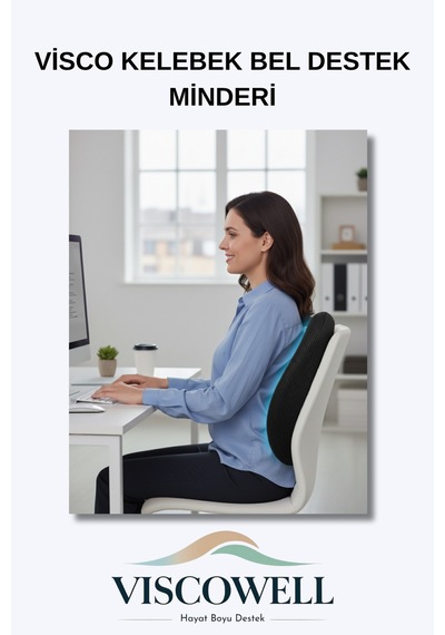 Visco Kelebek Bel Destek Minderi Visco Sırt Minderi Ofis, Ev, Araç Bel Destek Minderi