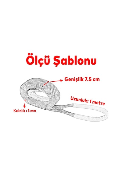 Sapan Polyester Spanzet 3 Ton 1 Metre Sarı Sağlam Yük Kaldırma Taşıma İndirme Halat