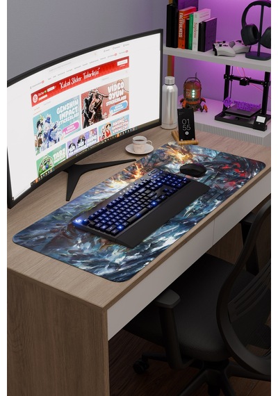 Dota 2 Kaymaz Dikişli Kauçuk Oyuncu Mousepad V4 - 90x40 Xxl Gaming Mouse Pad Fare Altlığı