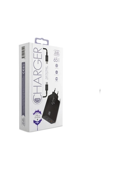 Subzero Honor Magic7 Lite Uyumlu 3 Girişli Usb+pd+pd 65w Süper Fast Type-c Şarj Aleti + Kablo