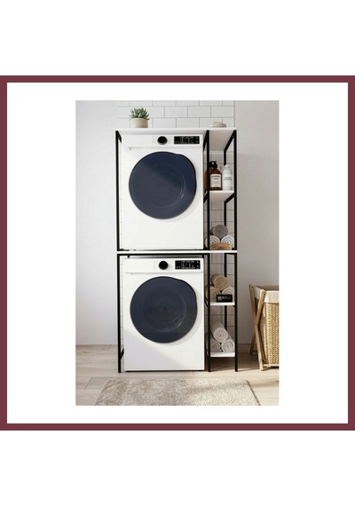 Storeşahin Çamaşır Makinesi Dolabı Yan Raflı Dolap Metal Banyo Organizer Çok Katlı Düzenleyici 264 Siyah Shn0720