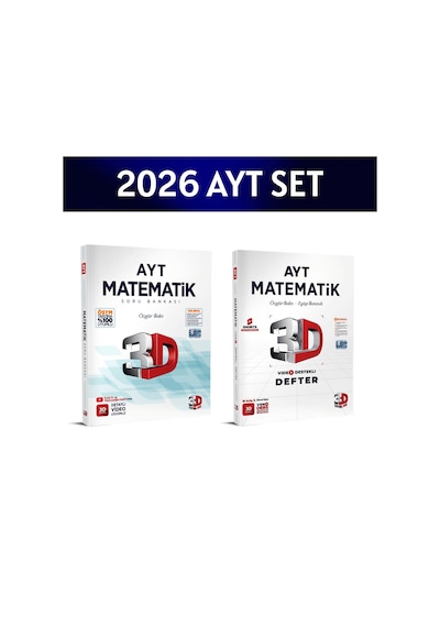 2026 Ayt Matematik Video Defter - Soru Bankası Seti 3d Yayınları