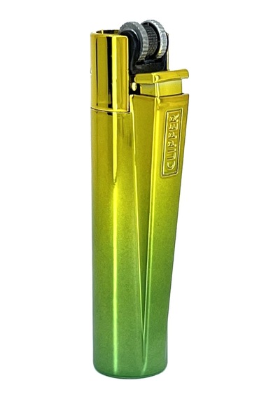 Clipper Metal Çakmak - Yeşil-sarı Degrade Özel Seri Çakmak Hediye Kutulu Yeşil