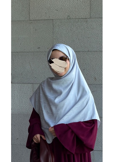 Qalortex Scarf Premium Jakarlı Mira B.boy Eşarp -buz