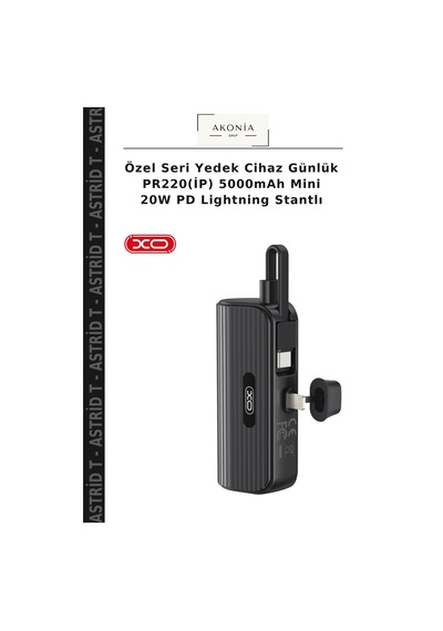 Özel Seri Yedek Cihaz Günlük Pr220 İp 5000mah Mini 20w Pd Lightning Stantlı Çok Renkli
