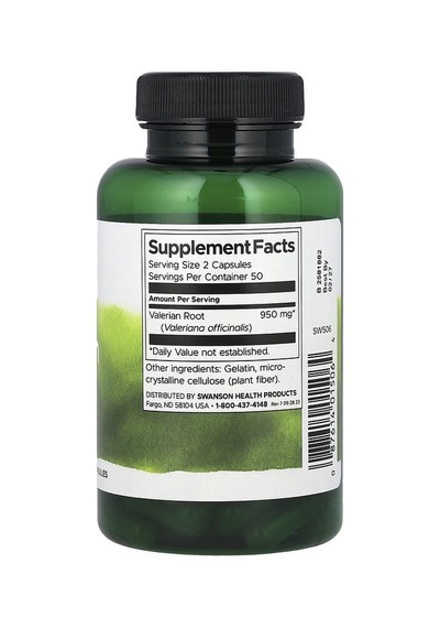 Swanson Vitamins, Valerian Root, 475 Mg, 100 Capsules